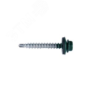 Саморез кровельный 4,8x29 RAL6005 сверло шайба d=14мм (00002685) - Tech-KREP