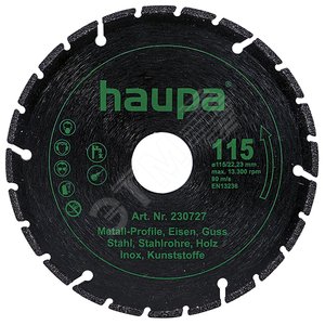 Диск отрезной, универсальный, диаметр 115 мм (230727) - Haupa