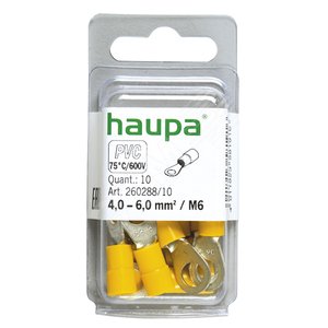 Наконечник кабельный с кольцом изолированный (НКИ) 4-6 M6 (упак. 10 шт.) - Haupa