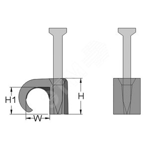 Скоба с гвоздем для круглого кабеля, 10-14, цвет серый (упак. 100 шт.) (262223)