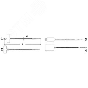 Стяжка кабельная 110х2,5 мм с полем для нанесения надписи 25х8 мм (упак. 100 шт.) (262844)