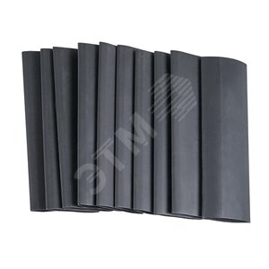 Трубка термоусадочная 2: 1, чёрная, 12,7-6,0 мм (упак. 10 шт.) (267010)