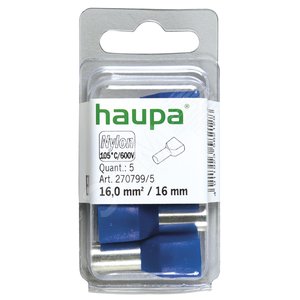 Конечная гильза для двух проводов цвет синий 16 /16 (упак. 5 шт.) - Haupa