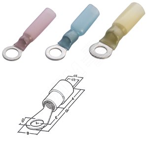 Наконечник кольцевой, термоусадочная изоляция 1,5-2,5 M8 (упак. 100 шт.)