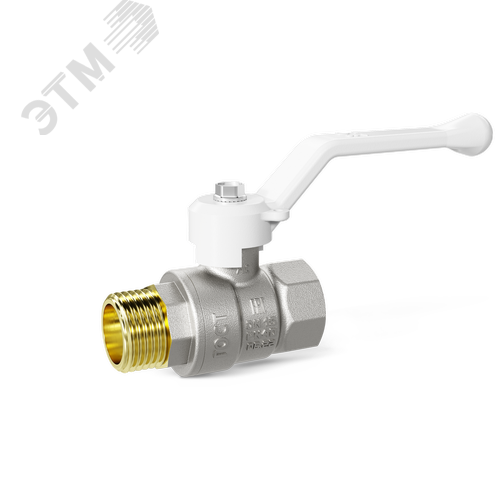 Кран шаровой латунный 47.50.В-Н.Р Ду 50 Ру 25 рычаг (white) - LD Pride