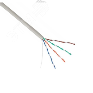 Витая пара U/UTP 4 пары Кат 5e solid IN PVC серый 100м