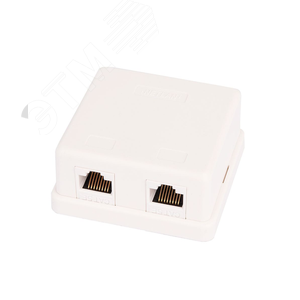 Розетка настенная 2 порта Кат.5e RJ45/8P8C неэкранированная белая 10шт. - NETLAN
