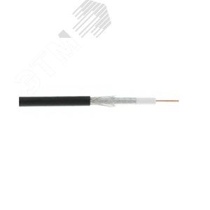 Кабель коаксиальный RG-6 (75 Ом) одножильный CCS внешний PE до -40C черный - NETLAN