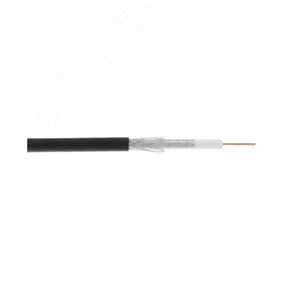 Кабель коаксиальный RG-6 (75 Ом) одножильный CCS внешний PE до -40C черный - NETLAN