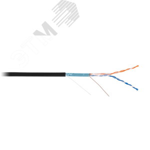 Витая пара F/UTP 2 пары Кат 5 solid OUT PE черн 305м - NETLAN