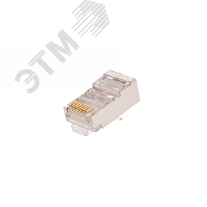 Коннектор RJ45/8P8C Cat 5e 3мкд универсальный под 047-051мм экранированный (упаковка 100шт) (EC-UP8P8C-SD-003-TR-100) - NETLAN