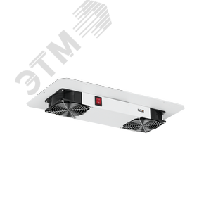 Вентиляторный блок NIKOMAX для настенных шкафов серии TWC-R, для напольных шкафов серии TFR-R глубиной 600 мм, 2 вентилятора, без шнура питания, серый