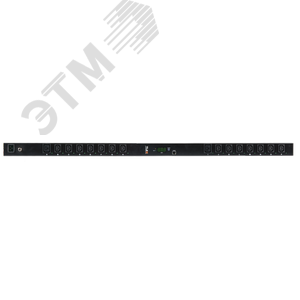 Блок розеток SW - Switched Вертикальный 14 розеток C13 2 розетки С19 макс. нагрузка 16 А шнур питания 3 м. вилка С20 цифровое измерение силы тока на входе металлический корпус макс. мощность 4000 Вт 1245*44*56 мм цвет черный. - TLK