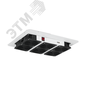 Вентиляторный блок NIKOMAX для напольных шкафов серий TFM, TFR-R (глубиной более 600 мм), TFA, 6 вентиляторов, нижние решетки пластиковые с фильтром, без шнура питания, серый