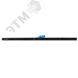 Блок розеток MN (Monitored) вертикальный 21 розеток C13 3 розетки C19 макс. нагрузка 32 А шнур питания 3 м. Вилка 1-фазная 32А 250В IEC 60309 цифровое измерение силы тока на входе защита 16А металлический корпус макс. мощность 8000 Вт 1778*44*56 мм цвет черный.