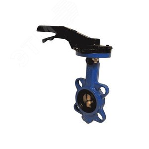 Затвор дисковый поворотный чугунный Tecfly DN 150 PN 16 с рукояткой, диск нерж сталь, манжета нитрил - TECOFI