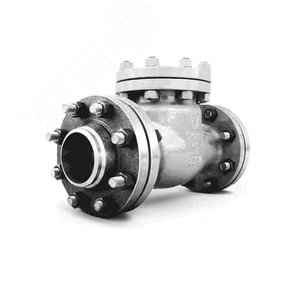 Клапан обратный поворотный стальной Ду125 Ру40 19с53нж фл д/нерж (019-0962) - МЗТА