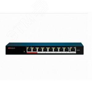Коммутатор неуправляемый 9 портов 10/100 Base-T(X)8 PoE (DS-S908P(B)) - Hi-Watch