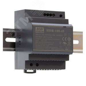 Блок питания AC-DC, 100.8Вт, вход 85...264 В AC 47...63Гц, 120...370В DC, выход 24В, 4.2А, рег. выхода 21.6...29В, изоляция 3000В AC, в кожухе на DIN-рейку, 70х90х54.5мм, -30...+70 град - Mean well