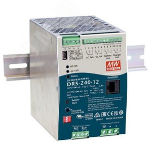 Блок питания AC-DC с функцией UPS c MODBus интерфейсом, 240Вт, вход 90-305В АС,127-431В DC, выход:12В, выход зарядного устройства: 0-15В,0-20 А, в корпусе - Mean well
