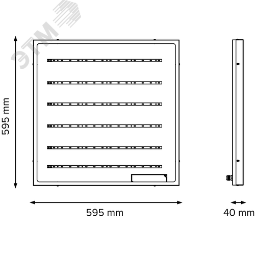 Светильник светодиодный ДВО/ДПО-60Вт 4000К 7800Лм IP54 2