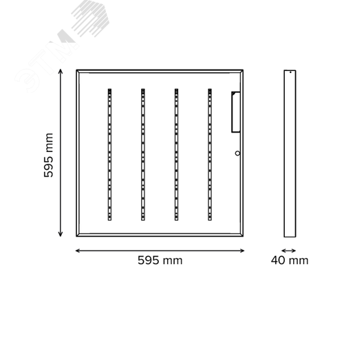 Светильник светодиодный ДВО/ДПО-40Вт 4000К 5200Лм IP40 3