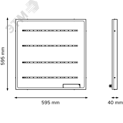 Светильник светодиодный ДВО/ДПО-40Вт 5000К 5200Лм IP54 3