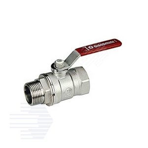 Кран шаровой хромированный R254DL Ду 25 1' Ру35 ВН рычаг красный - Giacomini