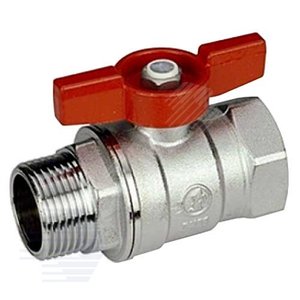 Кран шаровой хромированный R254D Ду 10 3/8' Ру42 ВН бабочка красный - Giacomini