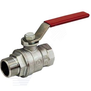 Кран шаровой хромированный R854L Ду 32 1 1/4' Ру28 ВН полнопроходной рычаг красный - Giacomini