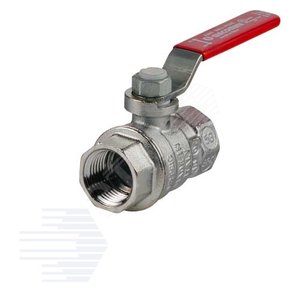 Кран шаровой хромированный R850 Ду 40 1 1/2' Ру28 ВВ рычаг красный - Giacomini
