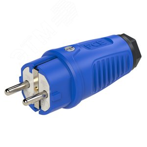 Вилка каб 16A/250V/2P+E/IP54 корпус синий, маркер черный - AlpenBox