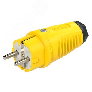 Вилка каб 16A/250V/2P+E/IP54 корпус желтый, маркер черный - AlpenBox