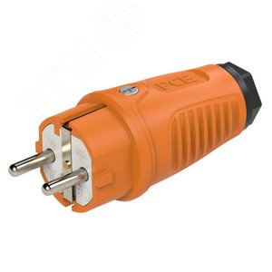 Вилка каб 16A/250V/2P+E/IP54 корпус оранжевый, маркер черный - AlpenBox