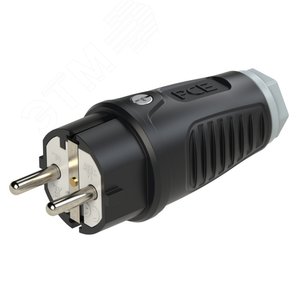 Вилка каб 16A/250V/2P+E/IP54 корпус черный, маркер серый - AlpenBox