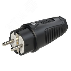Вилка каб 16A/250V/2P+E/IP54 корпус черный, маркер черный - AlpenBox