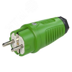 Вилка каб 16A/250V/2P+E/IP54 корпус зеленый, маркер черный - AlpenBox