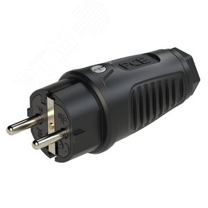 Вилка каб 16А/250V/2P+E/IP44 корпус черный, маркер черный - AlpenBox