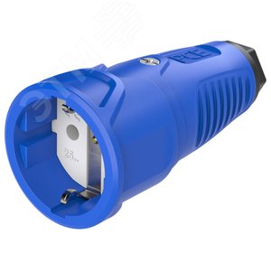 Розетка каб 16A/250V/2P+E/IP20 корпус синий, маркер черный - AlpenBox