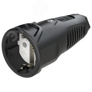 Розетка каб 16A/250V/2P+E/IP20 корпус черный, маркер черный - AlpenBox