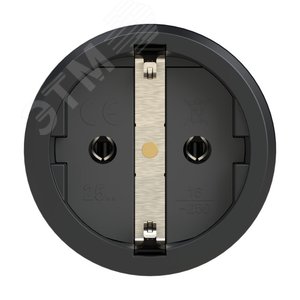 Розетка каб 16A/250V/2P+E/IP54 с черным крышкой и корпусом, маркер черный - фото 2