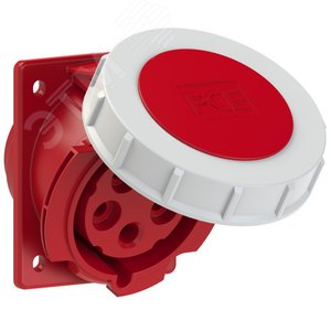 Розетка встраиваемая наклонная                    32А/400В/3P+N+E/IP67, PCE, фланец 80х97 - AlpenBox