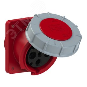 Розетка встраиваемая наклонная 63А/400V/3P+E/IP67, фланец 100x112 - AlpenBox