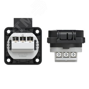 Розетка встраиваемая 16A/250V/1P+N+E/IP54 черная - фото 2