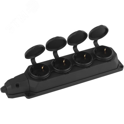 Колодка каучуковая с/з 4 гнезда 16A IP44 черная K-4e-B-IP44 - фото 2