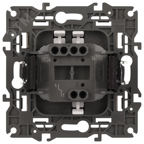 Выключатель одноклавишный, в рамку (скрытого монтажа) шампань 10А 250В автоматические (безвинтовые) зажимы ЭРА Elegance 14-1101-04 5