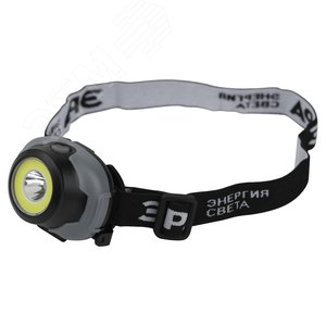 Фонарь налобный светодиодный 5Вт 310Лм IP40 SMD+COB 3 режима на батарейках 3xAAA (в комплект не входят) GB-710 Криптон - ЭРА (Энергия света)