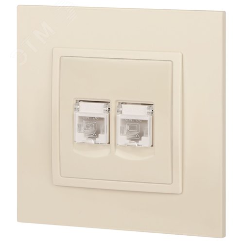 Розетка 2хRJ45, Эра Elegance, сл.кость, 14-3108-02 - фото 5