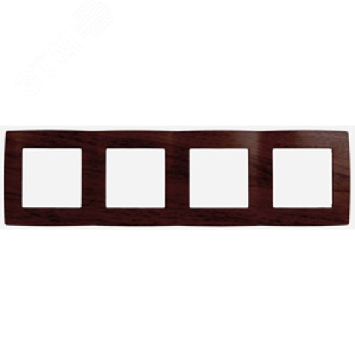 Рамка для розеток и выключателей 4 поста венге пластик ЭРА 12 12-5004-10 2