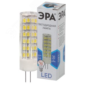 Лампа светодиодная LED 2,5 Вт 200Лм 2700К капсула теплый G4 230В LED-JC-2,5W-220V-SLC-827-G4 Standart - ЭРА (Энергия света)